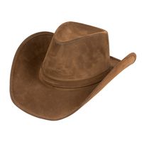 Boland Carnaval verkleed Cowboy hoed Nebraska - bruin - voor volwassenen - Western/explorer thema   -