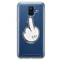 Middle finger black: Samsung Galaxy A6 (2018) Transparant Hoesje