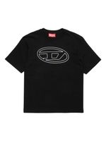 Diesel Kids t-shirt en coton à logo imprimé Oval D - Noir