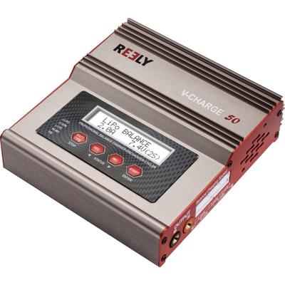 Reely V-Charge 50 Multifunctionele modelbouwlader 12 V, 230 V 7 A Li-ion, LiFePO, Li-poly, NiCd, NiMH, Lood