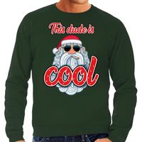 Foute Kersttrui stoere kerstman this dude is cool groen heren