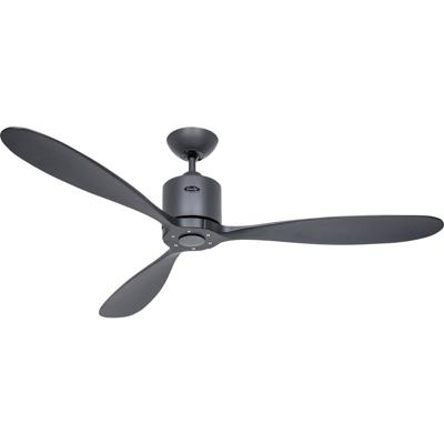 CasaFan AEROPLAN ECO 132 BG-SW Flügel Massivholz Schwarz Plafondventilator Basaltgrijs Met afstandsbediening, Timer, Met wintermodus