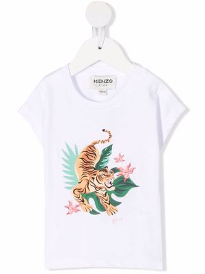 Kenzo Kids t-shirt à imprimé Tiger - Blanc