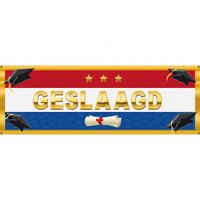 Sticker Geslaagd Nederlandse vlag 19,6 x 6,5 cm - thumbnail