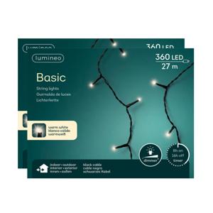 Kerstboomverlichting - 2x - LED - warm wit - 360 lampjes - 30 meter