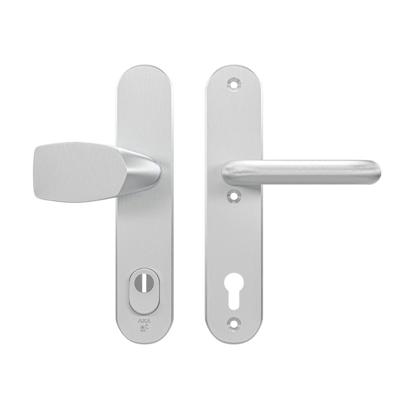 AXA AXA veiligheidsbeslag voordeur Oval Plus Wing knop/U-kruk PC92 met kerntrekbeveiliging SKG3 - aluminium
