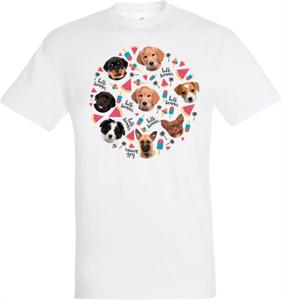 T-SHIRT HELLO SUMMER PUPPIES WIT S