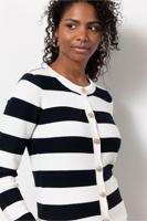 Studio Anneloes Cassie Stripe Cardigan 12828 Vest 1169 Off White/dark Blue
