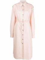 Nanushka robe-chemise à taille nouée - Rose