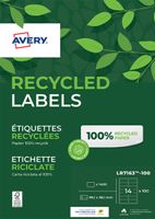 Etiket Avery LR7163-100 99.1x38.1mm recycled wit 1400stuks - thumbnail