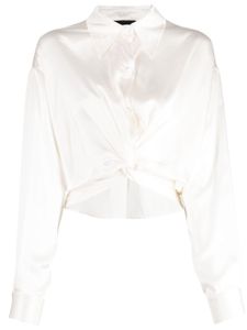 Cynthia Rowley blouse en soie à détail torsadé - Blanc