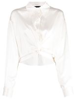 Cynthia Rowley blouse en soie à détail torsadé - Blanc - thumbnail