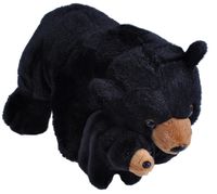 Pluche knuffel dieren familie zwarte beren 36 cm   -