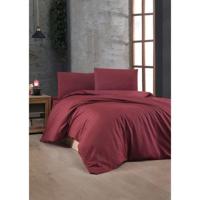 Beddengoedset - 1 dekbedovertrek 220 x 240 cm + 2 kussenslopen 60 x 60 cm - 100% versterkt katoen - Rood