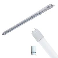 LED Waterdichte TL Armatuur met T8 Buis - Velvalux Strela - 120cm - Enkel - Koppelbaar - Waterdicht IP65 - 16W -