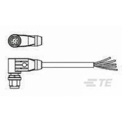TE Connectivity 2273096-1 Sensor/actuator connector, geassembleerd M12 Aantal polen (sensoren): 3 Stekker, haaks 1.50 m 1 stuk(s)