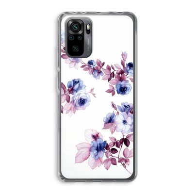 Waterverf bloemen: Xiaomi Redmi Note 10 Pro Transparant Hoesje