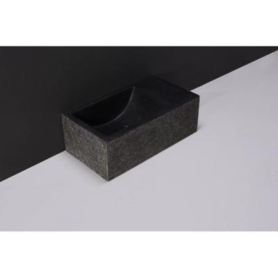 Fontein Forzalaqua Venetia XS Graniet Gezoet Gebrand Zonder Kraangat Rechts 29x16x10 cm Forzalaqua