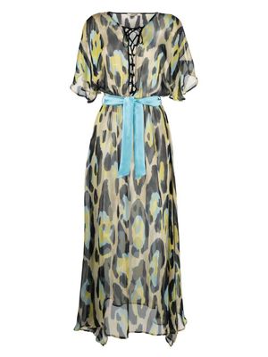 Roberto Cavalli robe de plage à imprimé léopard - Tons neutres