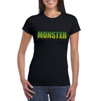 Halloween monster shirt zwart dames 2XL  -
