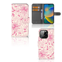 iPhone 14 Pro Hoesje Pink Flowers - thumbnail