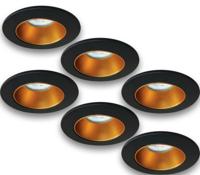 Set van 6 zwart met goudkleur Inbouw Ledspot Aruba, 5 Watt Set van 6 zwart met goudkleur Inbouw Ledspot Aruba, 5 Watt