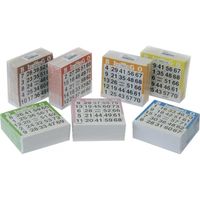 6x Bingo kaarten 1-75 gekleurd - thumbnail