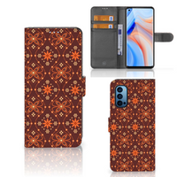 OPPO Reno 4 Pro 5G Telefoon Hoesje Batik Brown - thumbnail