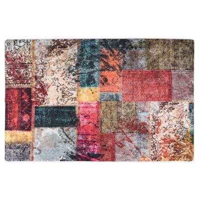VidaXL Vloerkleed wasbaar anti-slip patchwork 80x150 cm meerkleurig