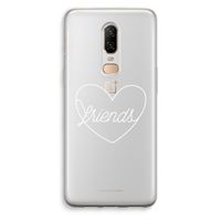 Friends heart pastel: OnePlus 6 Transparant Hoesje