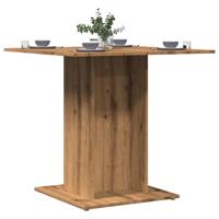 Eettafel 80x80x75 cm bewerkt hout artisanaal eikenkleurig - thumbnail