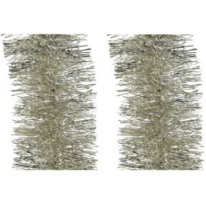 4x Licht parel/champagne kerstslingers 10 cm breed x 270 cm