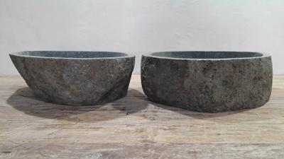 Flussstein Waschbecken Satz RL250317AB, 52x37x15 cm