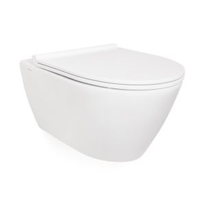 QeramiQ Salina Toiletpot - 56x38x35cm - spoelrandloos - zonder toiletzitting - wit 136032004cx