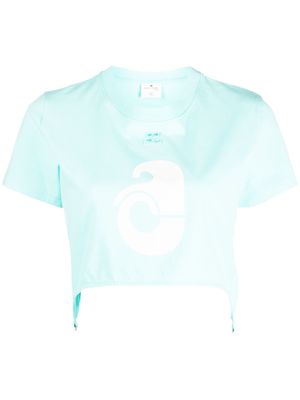 Courrèges t-shirt crop à détails de bretelles - Bleu