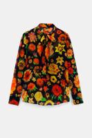 Zijden shirt met strik - BLACK - XL