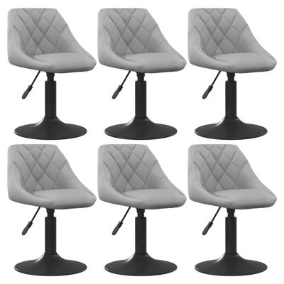 Eetkamerstoelen draaibaar 6 st fluweel lichtgrijs