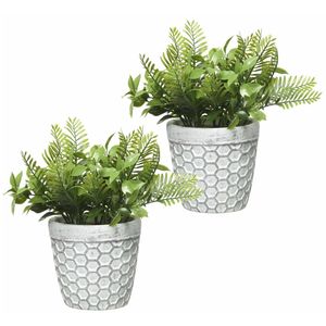 2x stuks varen kunstplantje/nepplant in pot 22 cm