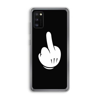 Middle finger black: Samsung Galaxy A41 Transparant Hoesje