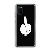 Middle finger black: Samsung Galaxy A41 Transparant Hoesje