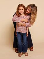 Meisjesblouse met ruches op de mouwen meerkleurig