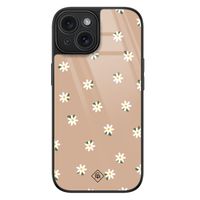 iPhone 15 glazen hardcase - Sweet daisies