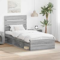 Bedframe Grijs Sonoma 100 x 200 cm Massief grenenhout
