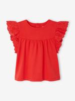 Babyshirt met mouwen van Engels borduurwerk rood Babyshirt met mouwen van Engels borduurwerk rood