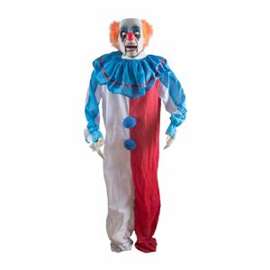 Bewegende horrorclown pop - 180 cm - met licht en geluid - Halloween deco poppen