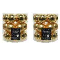 54x stuks kleine glazen kerstballen goud 4 cm mat/glans