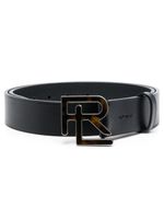 Ralph Lauren Collection ceinture à plaque logo - Noir - thumbnail