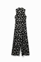 Jumpsuit met contrasterende bloemen - BLACK - S