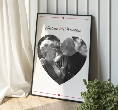Gepersonaliseerde romantische poster met foto