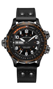 Horlogeband Hamilton H77785733 / H001.77.785.733.01 / H600777112 Leder Zwart 22mm